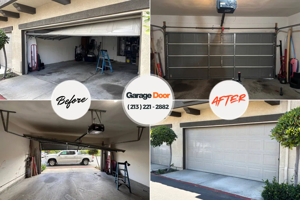 Before and after: garage door repair Johnsonburg, PA